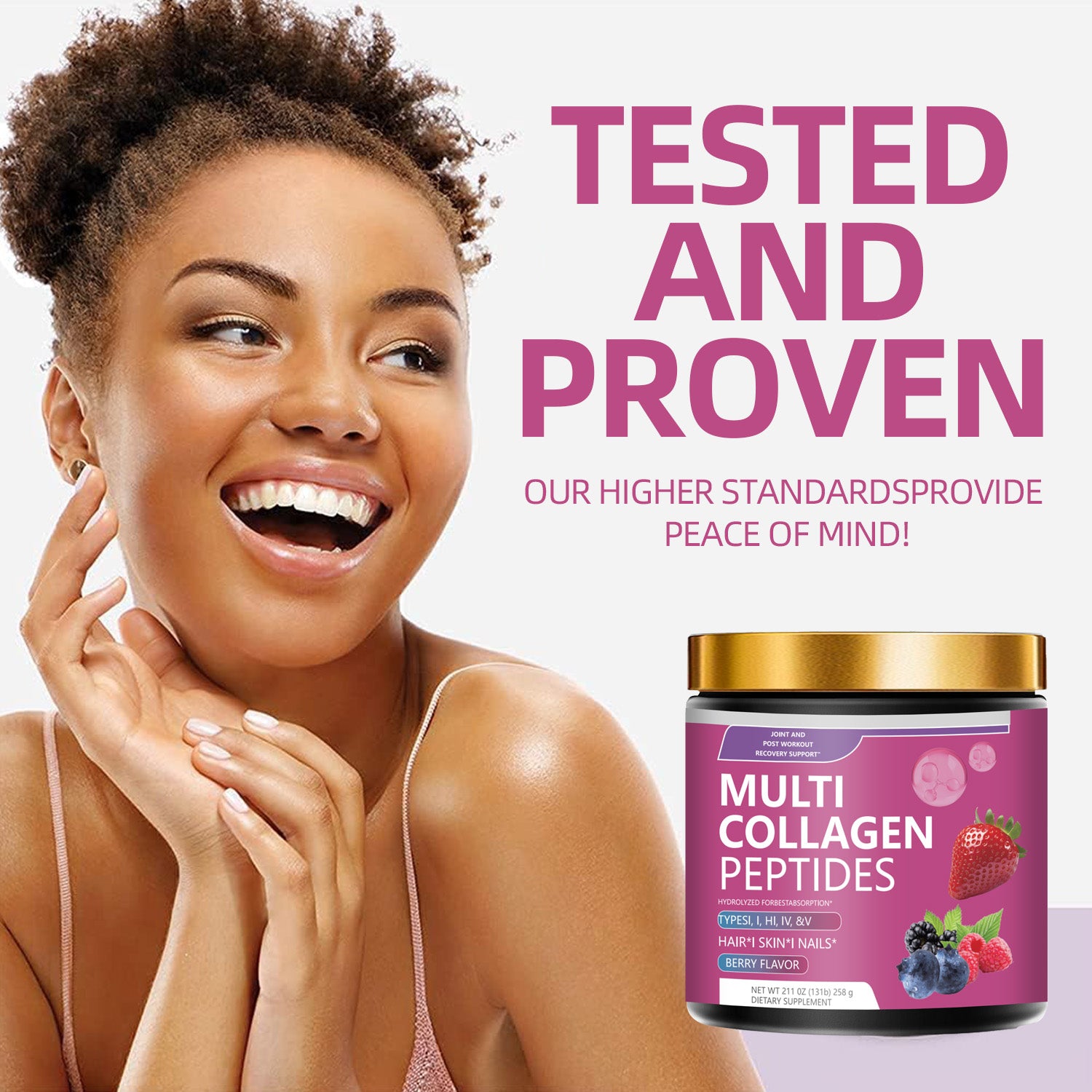 OEM ODM Private Label Multi Collagen Peptides Gummies Bottle Immune Support Custom Supplement Factory