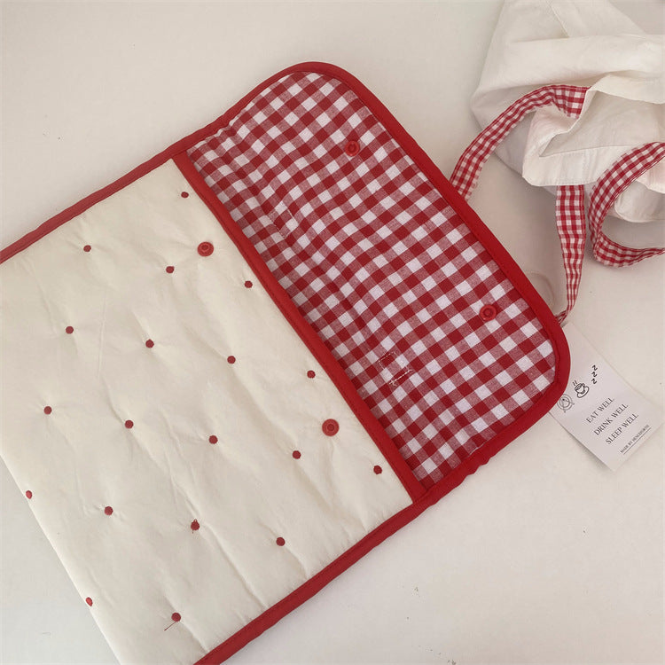 Embroidered Rabbit Pattern Portable Tablet Storage Bag