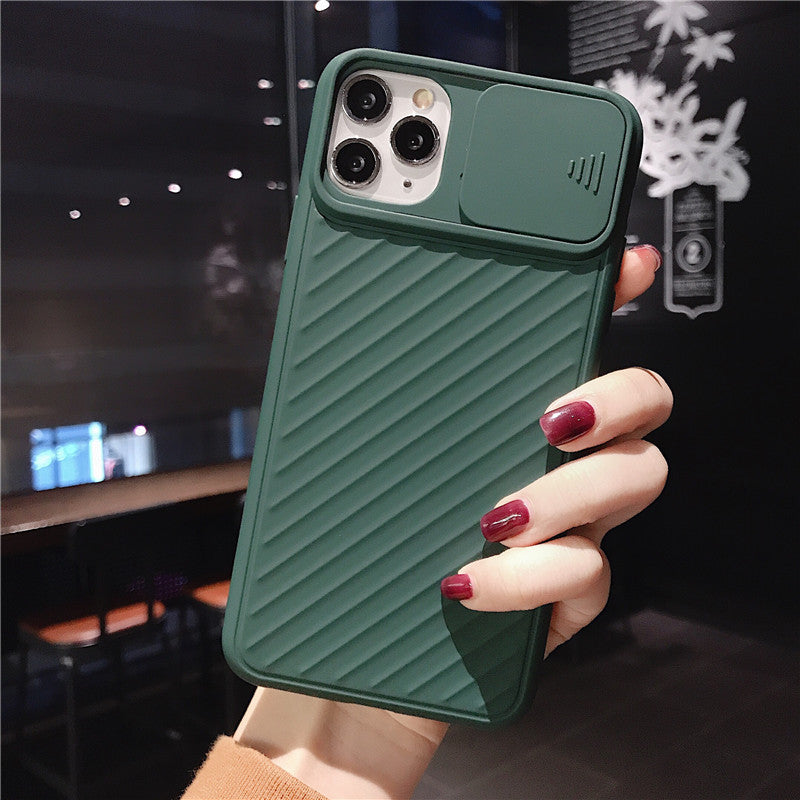 Compatible With  , Slide Camera Lens Protector Phone Case Soft Silicone Cover Matte Back Cover