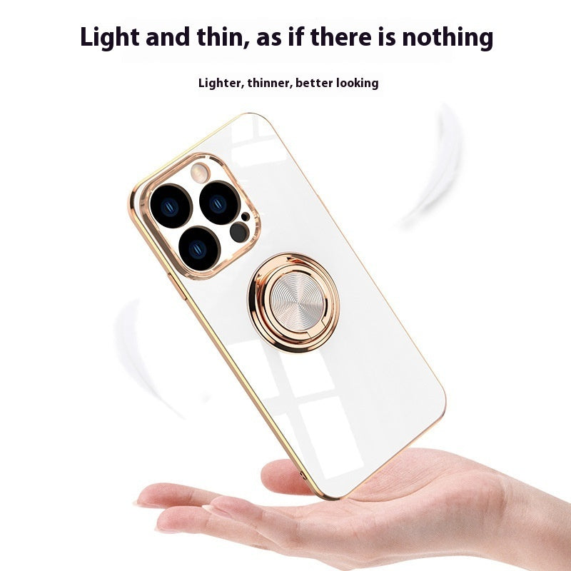 Electroplating Phone Case Car Integrated Ring Bracket Protective Cover