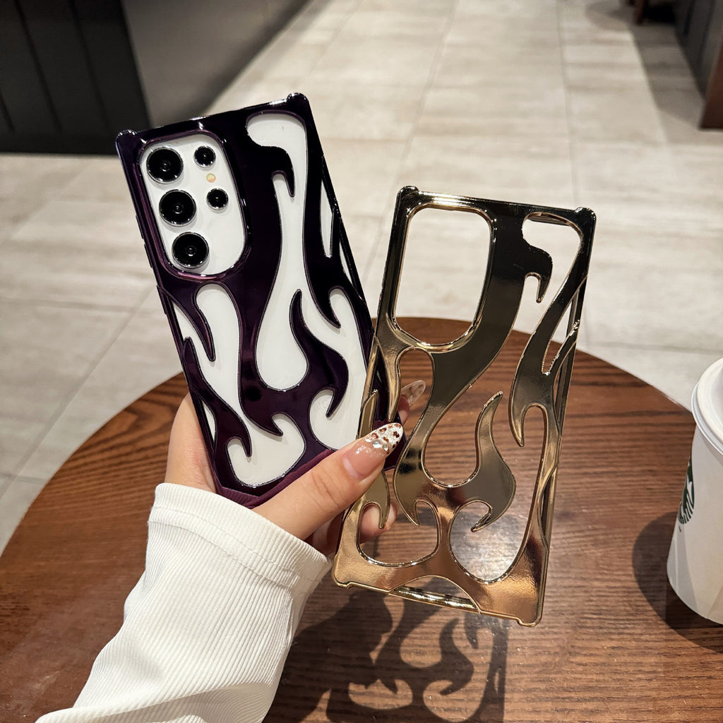 Hollow Flame Pattern S24 Heat Dissipation All-inclusive Drop-resistant Protective Cover