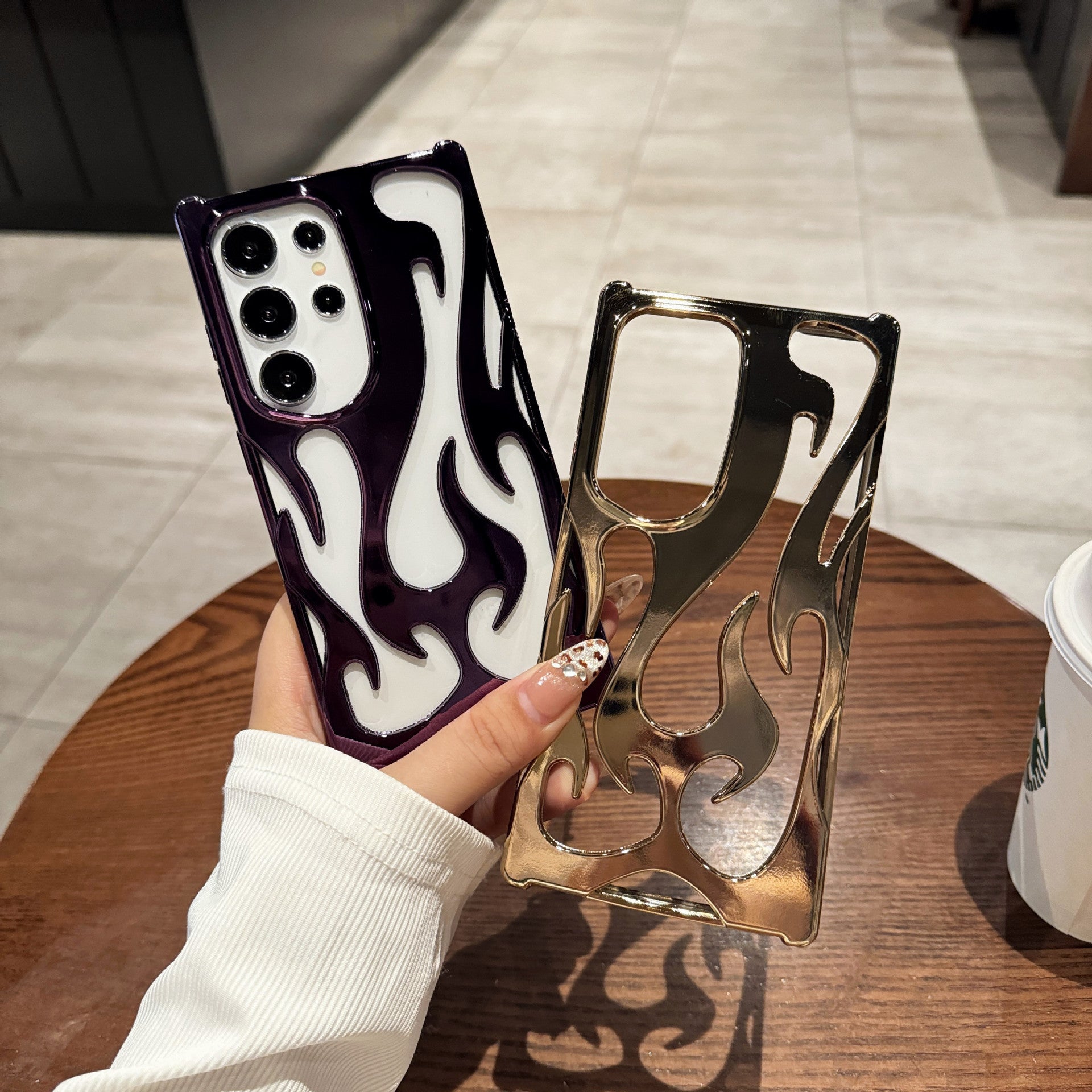 Hollow Flame Pattern S24 Heat Dissipation All-inclusive Drop-resistant Protective Cover