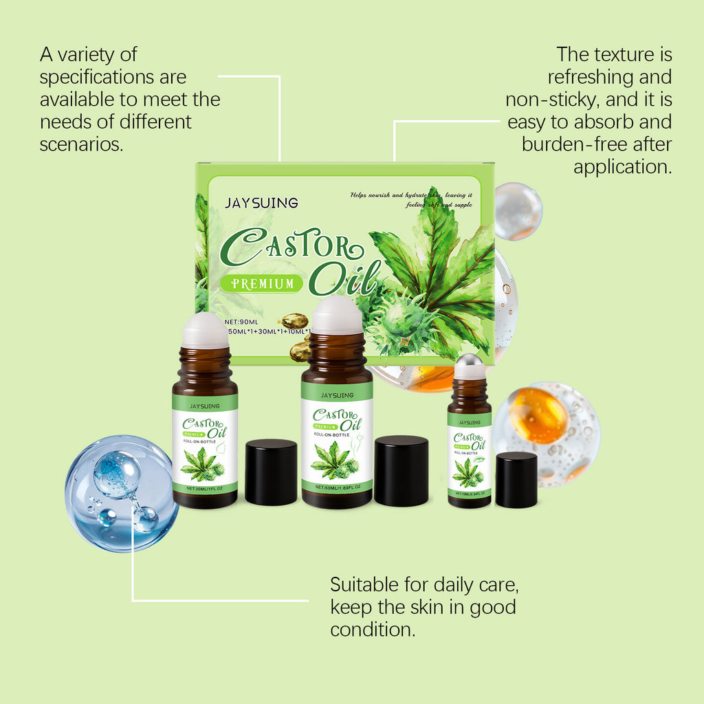 Castor Oil Care Ball Set Gentle Nourishing Tender Skin Care Massage Moisturizing Skin Care