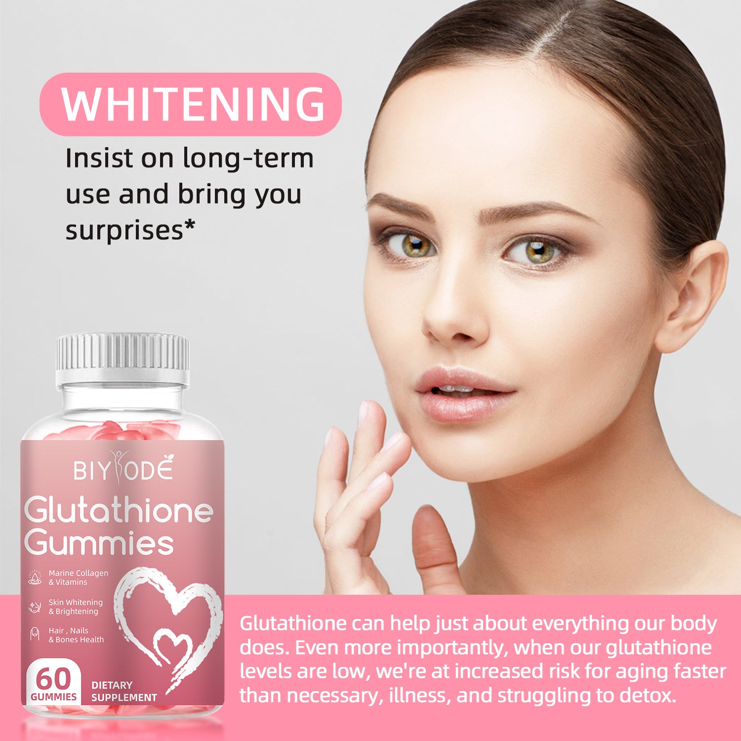 OEM ODM Custom Nature Glow Glutathione Collagen Gummies Private Label Wholesale Supplement