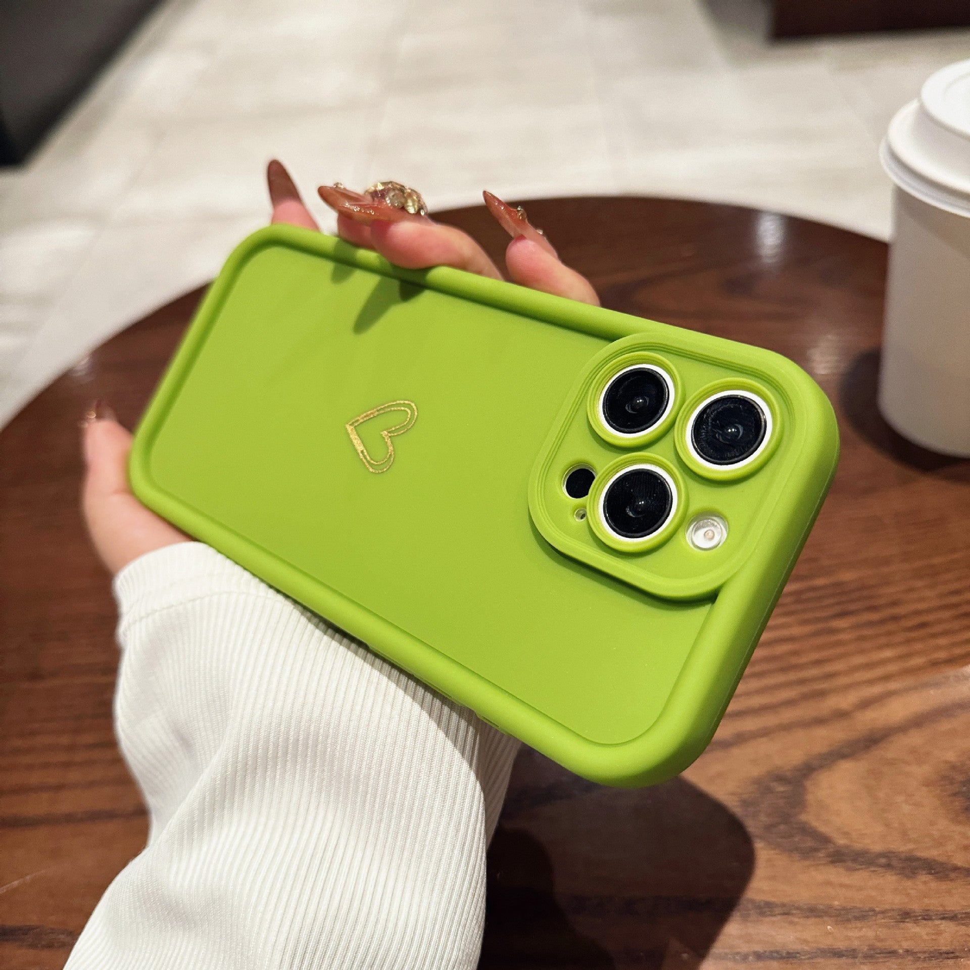 Simple Love Protective Case With Steel Sand Frosted Full Coverage Phone Cover
