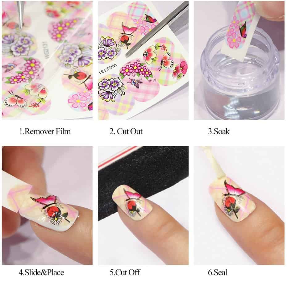 Flower Water Nail Stickers