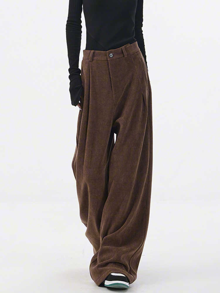 Fashion Casual Complex Baggy Straight Trousers