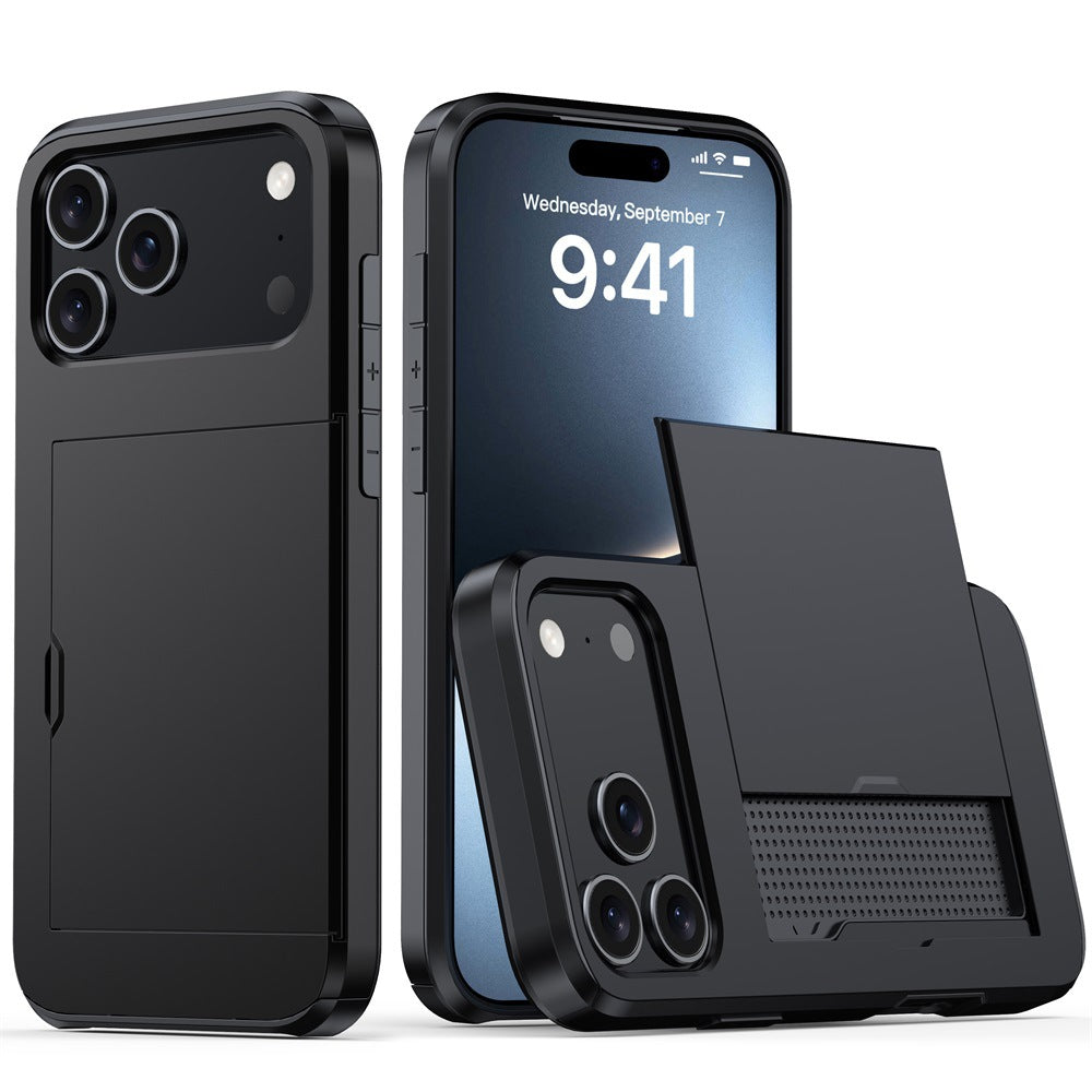 Phone Case Sliding Cover Card Two-in-one Drop-resistant