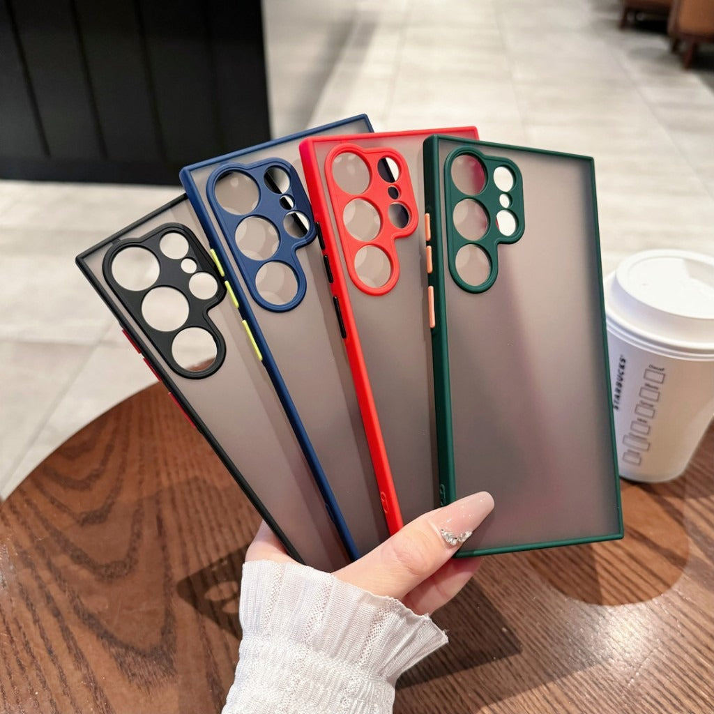 Simple Contrast Color Silicone Frosted All-inclusive Protective Cover