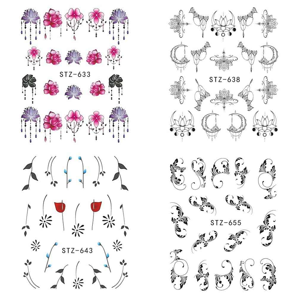 Flower Water Nail Stickers