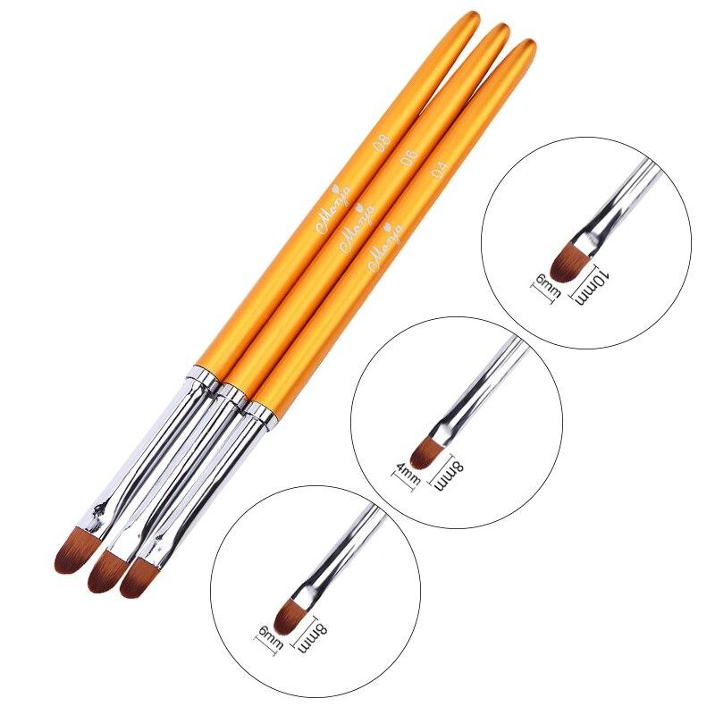 Set Gold Metal Nail Art Liner Brushes