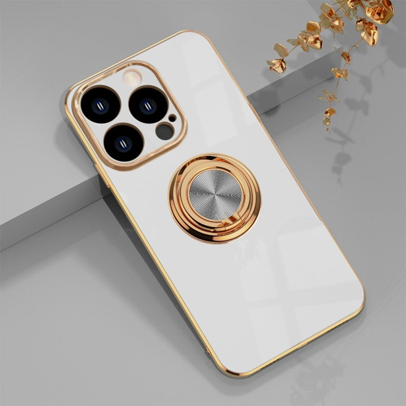 Electroplating Phone Case Car Integrated Ring Bracket Protective Cover