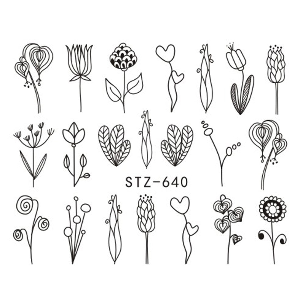 Flower Water Nail Stickers