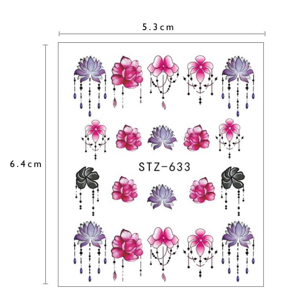 Flower Water Nail Stickers