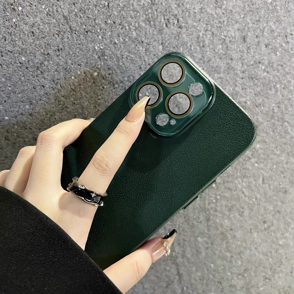 Lychee Pattern Hard Simple Protective Cover High-grade Sense Phone Case