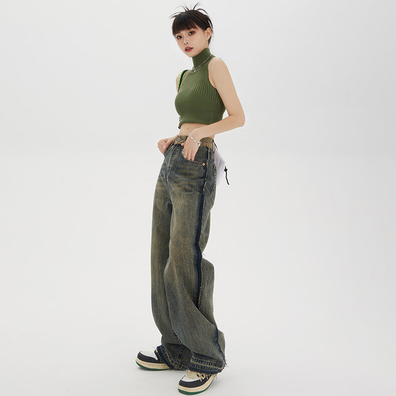 Women's High-waisted Straight Baggy Jeans