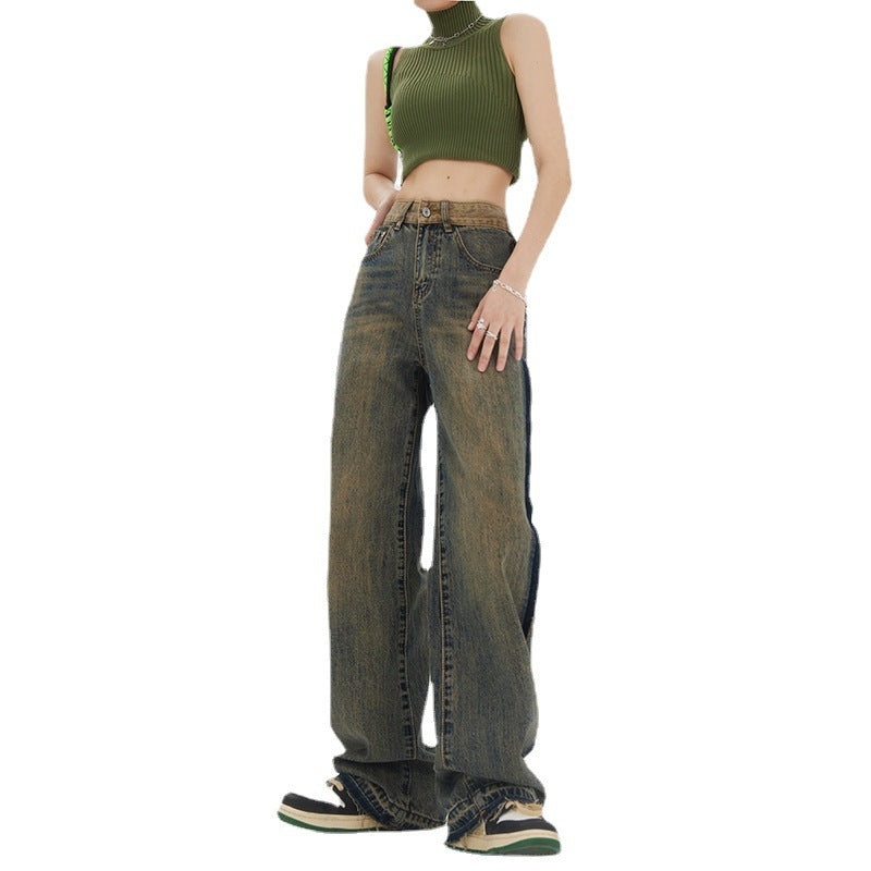 Women's High-waisted Straight Baggy Jeans