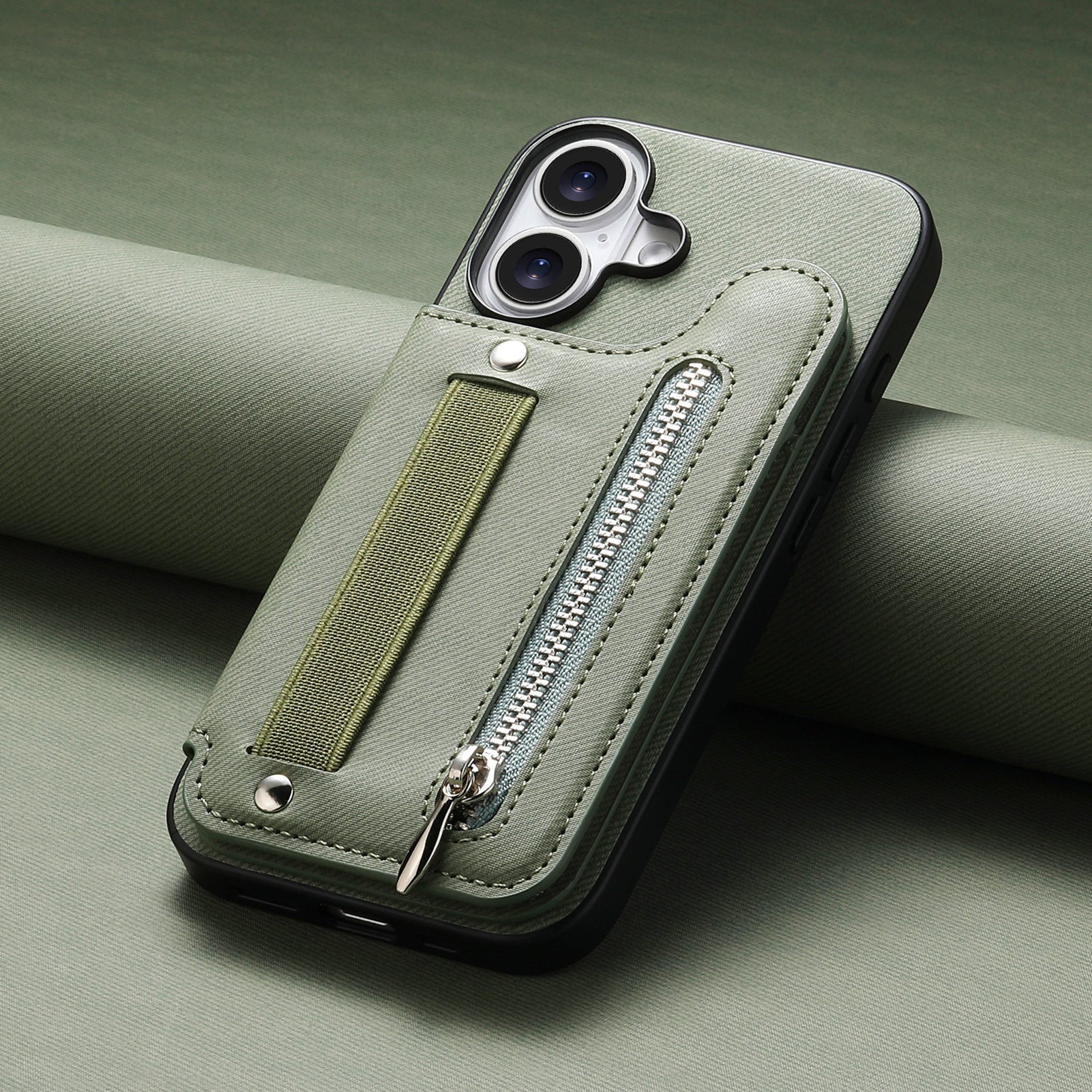 Leather Phone Case With Stand And Zipper Wallet Protective Cover