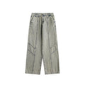 Trendy Retro Washed Jeans Men And Women Trendy Baggy Straight Trousers