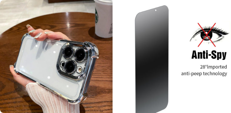 Four-corner Drop-resistant Phone Case Full Cover Transparent Electroplated Space Protective Cover