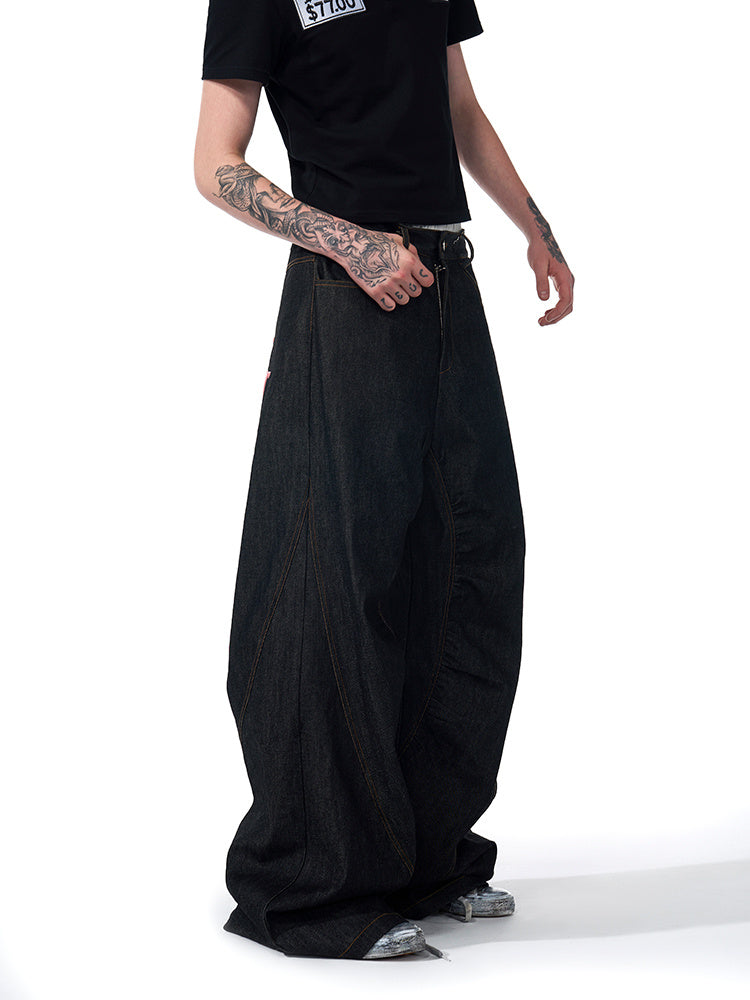 Temperature-sensitive Color-changing Embroidered Red Ear Jeans