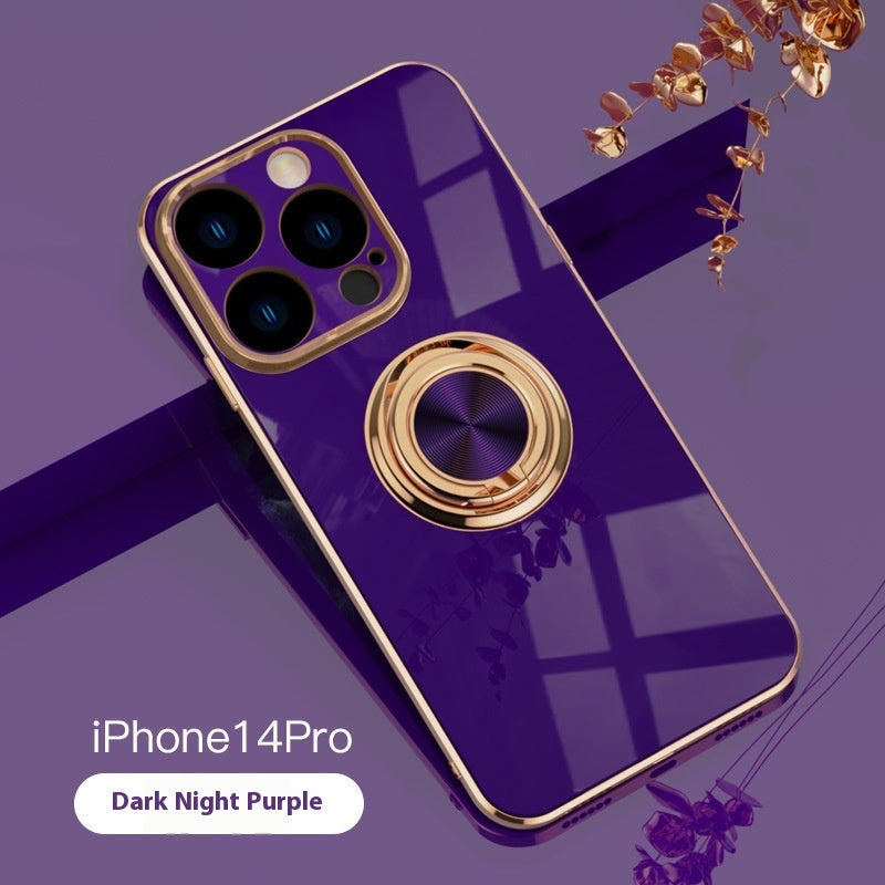 Electroplating Phone Case Car Integrated Ring Bracket Protective Cover