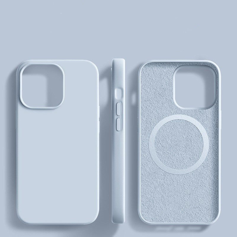 Liquid Silicone Phone Case Magnetic Skin-absorbing Protective Cover