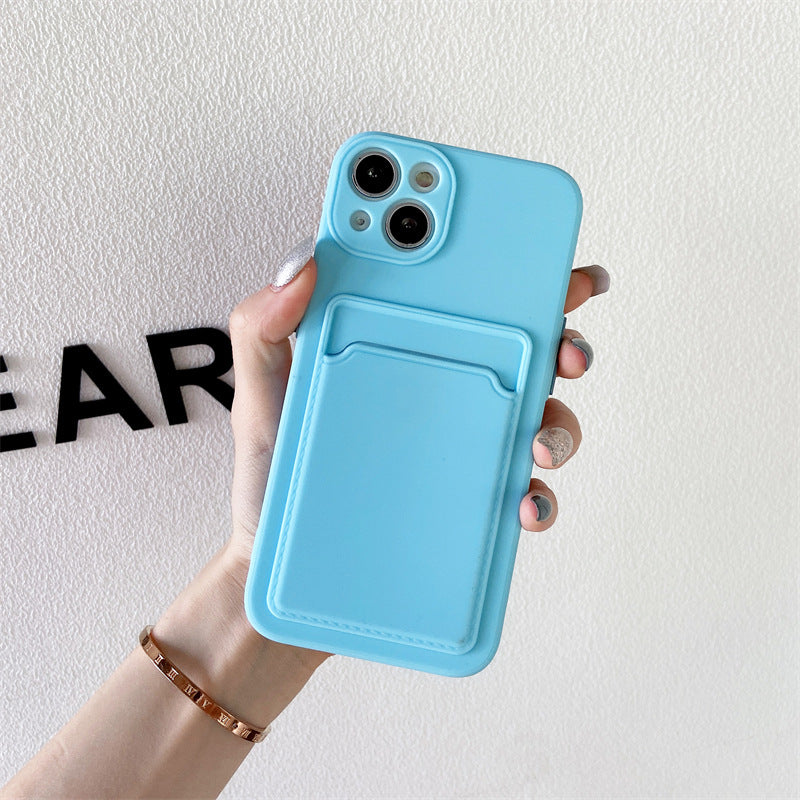 Insert Card Silicone Color Blocking Protective Cover