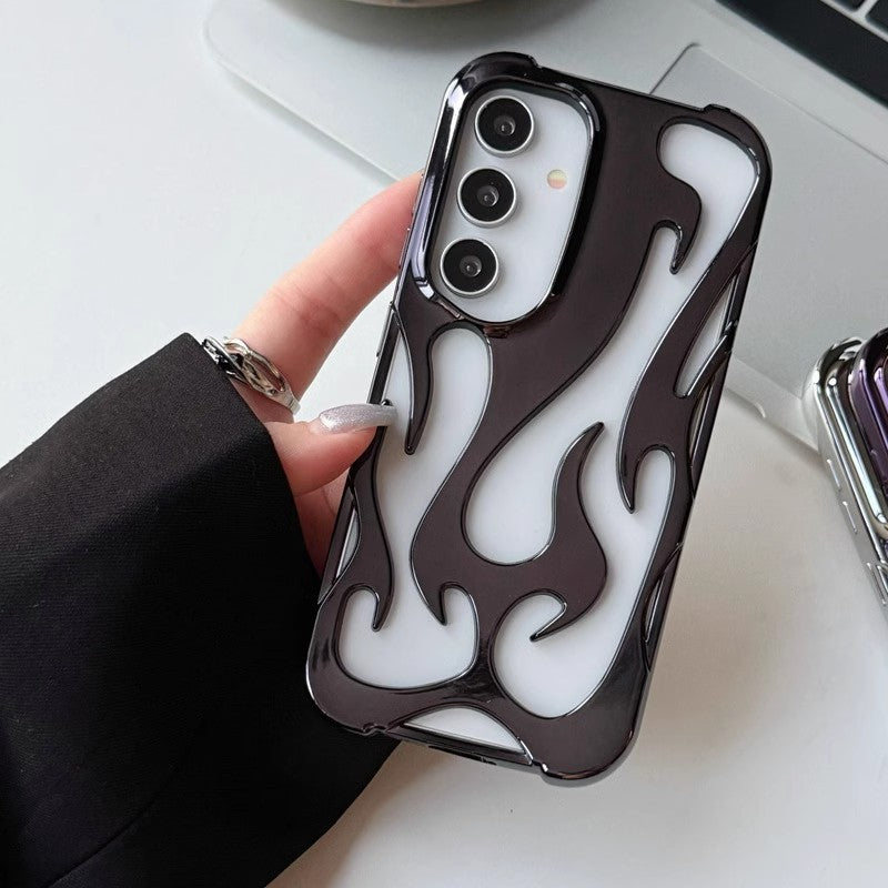Hollow Flame Pattern S24 Heat Dissipation All-inclusive Drop-resistant Protective Cover