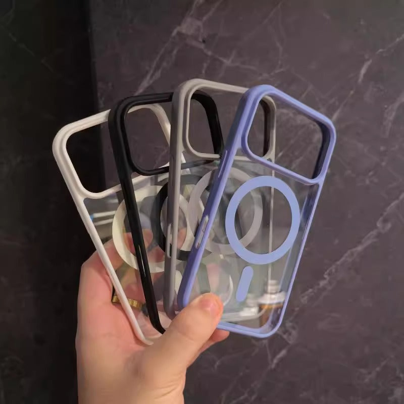 Non-yellow Phone Case Transparent Magnetic Ultra-thin Drop-resistant Protective Cover