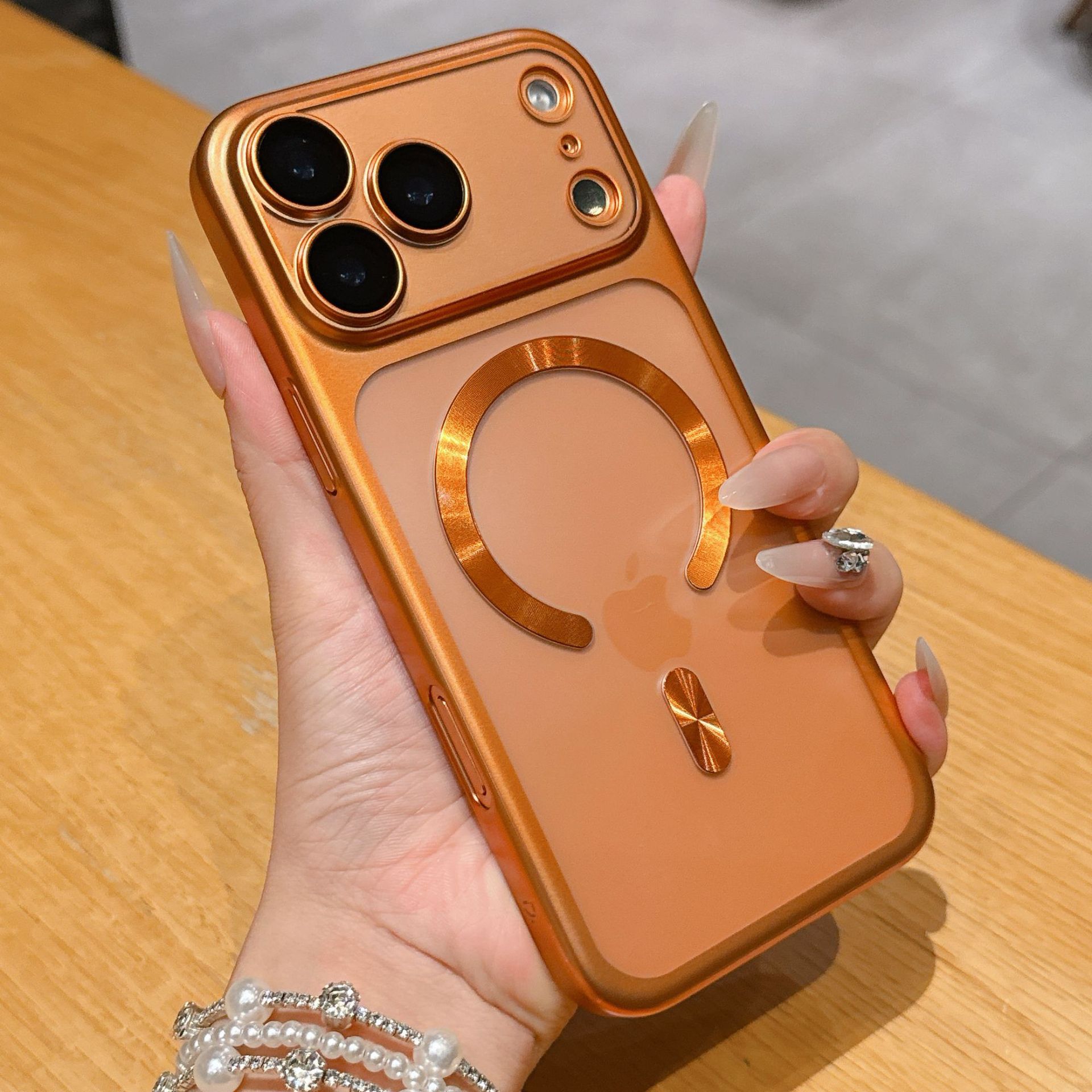 Protective Cover Frosted Electroplating Pc Magnetic Suction Applicable