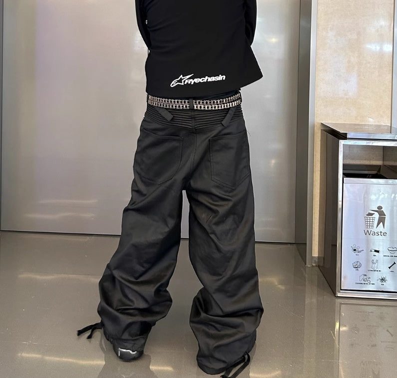 Black Glue Brush Wax Machine Pleated Knee Pads