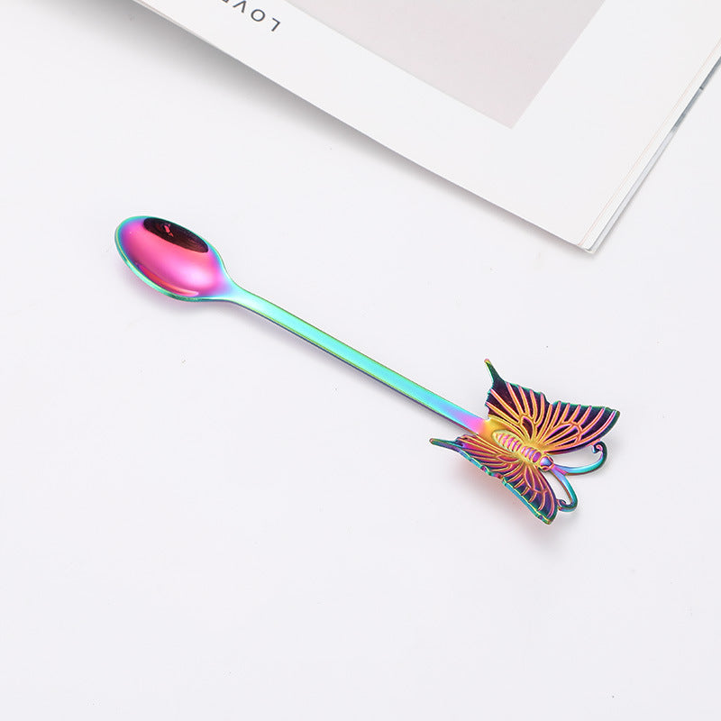 Stainless Steel Spoon Fork Gift Cute Cartoon Butterfly Fork Spoon