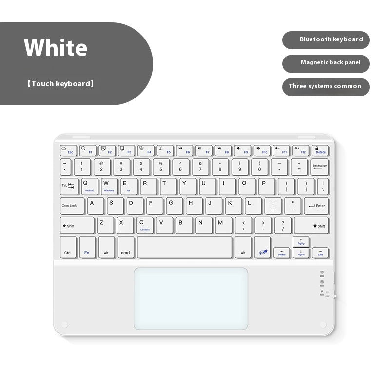 Bluetooth Keyboard With Touch For Mobile Phone Tablet Wireless Rechargeable