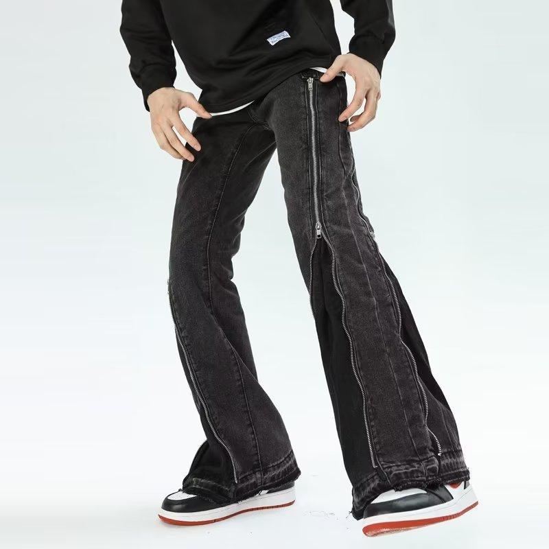 Baggy Straight Trousers Zipper Casual Wide Leg Jeans