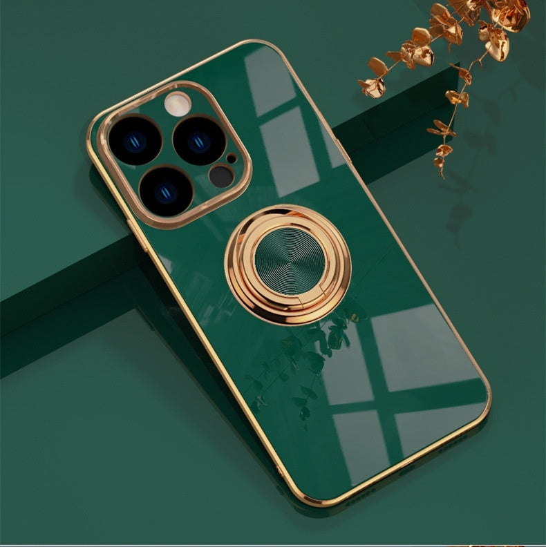 Electroplating Phone Case Car Integrated Ring Bracket Protective Cover