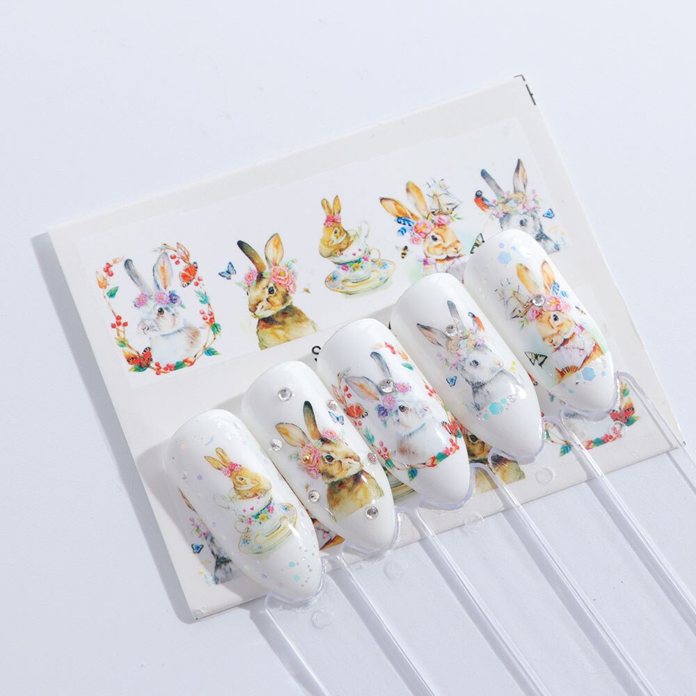 White Flowers Nail Art Stickers