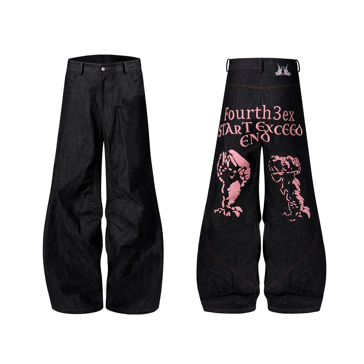 Temperature-sensitive Color-changing Embroidered Red Ear Jeans