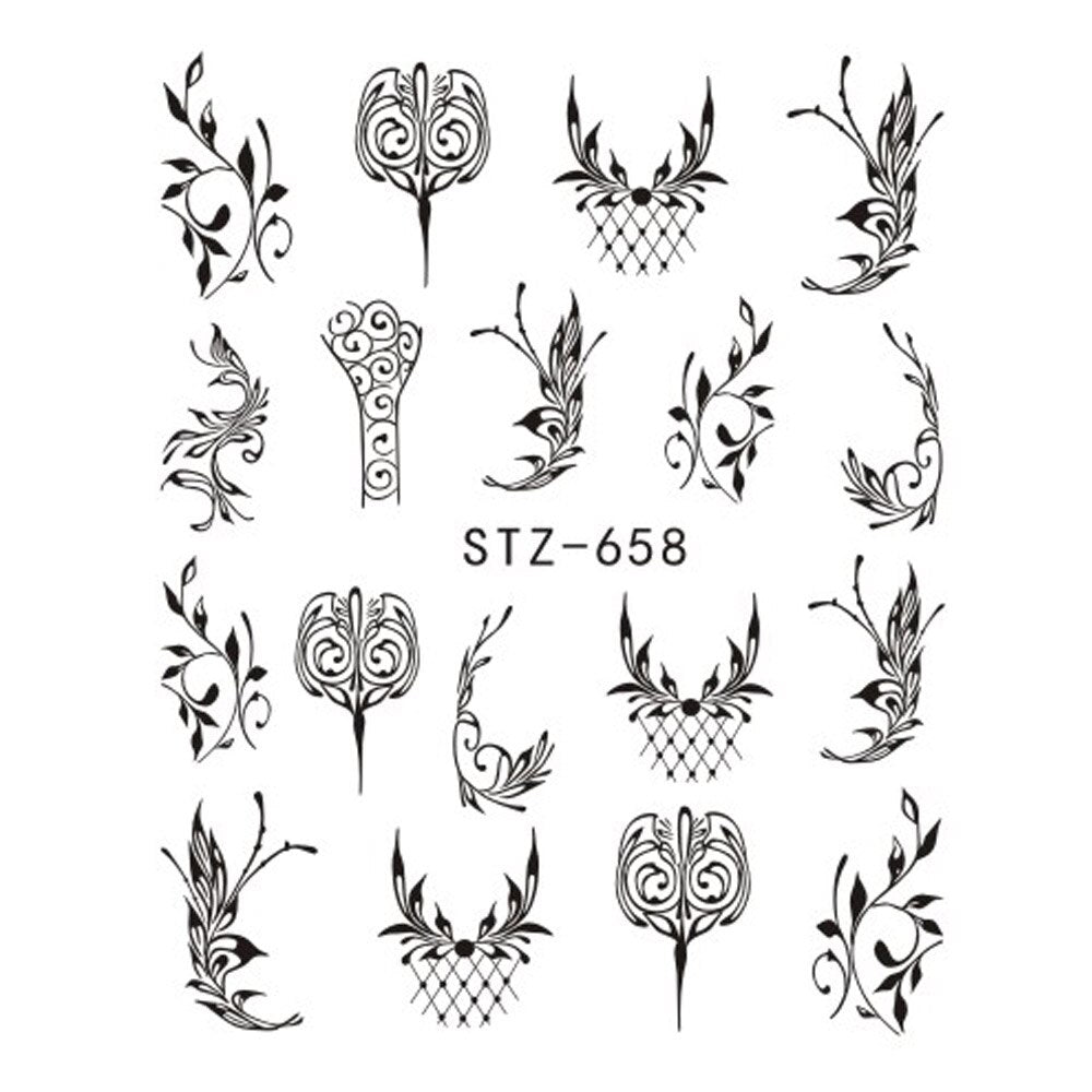 Flower Water Nail Stickers