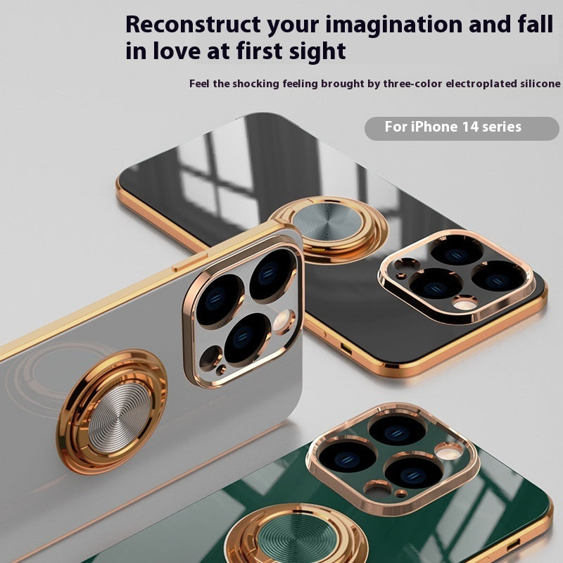 Electroplating Phone Case Car Integrated Ring Bracket Protective Cover