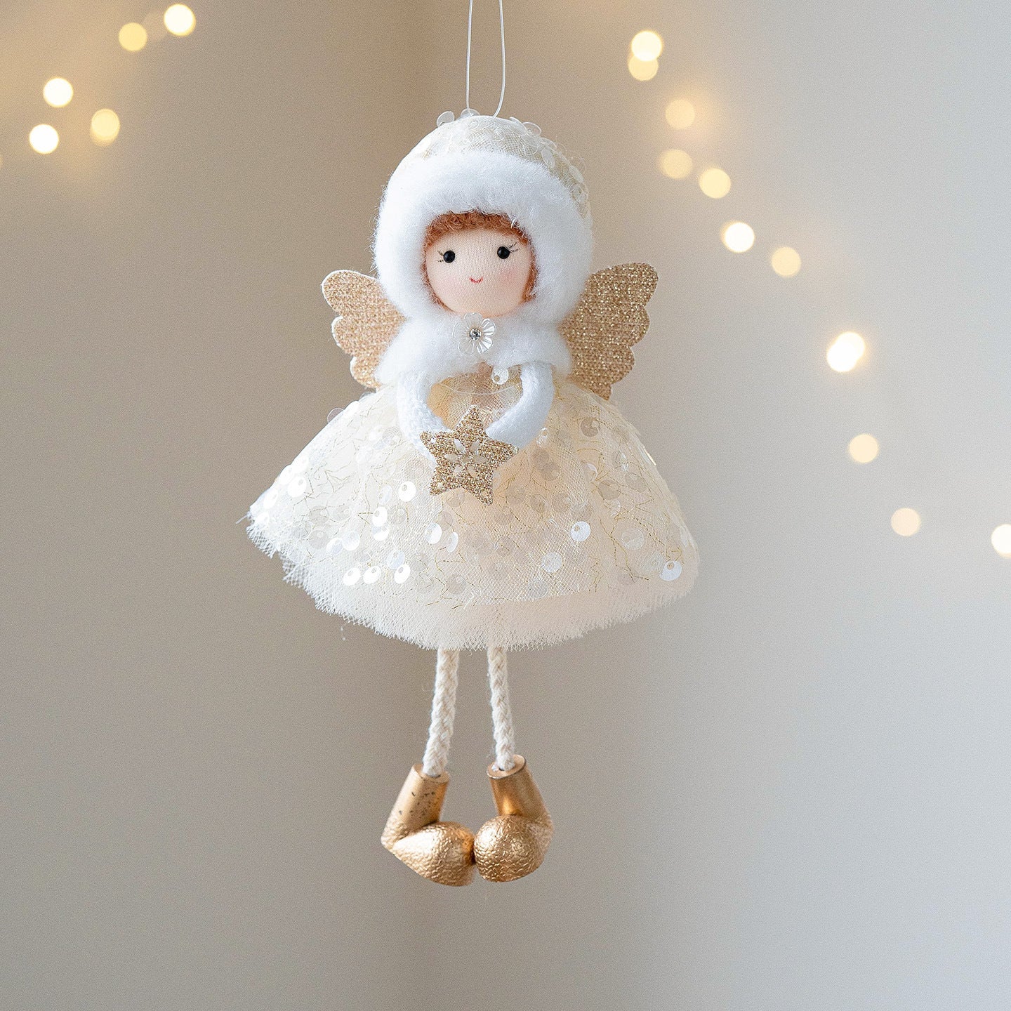 Christmas Winter Mesh Angel Big Eyes Girl Pendant