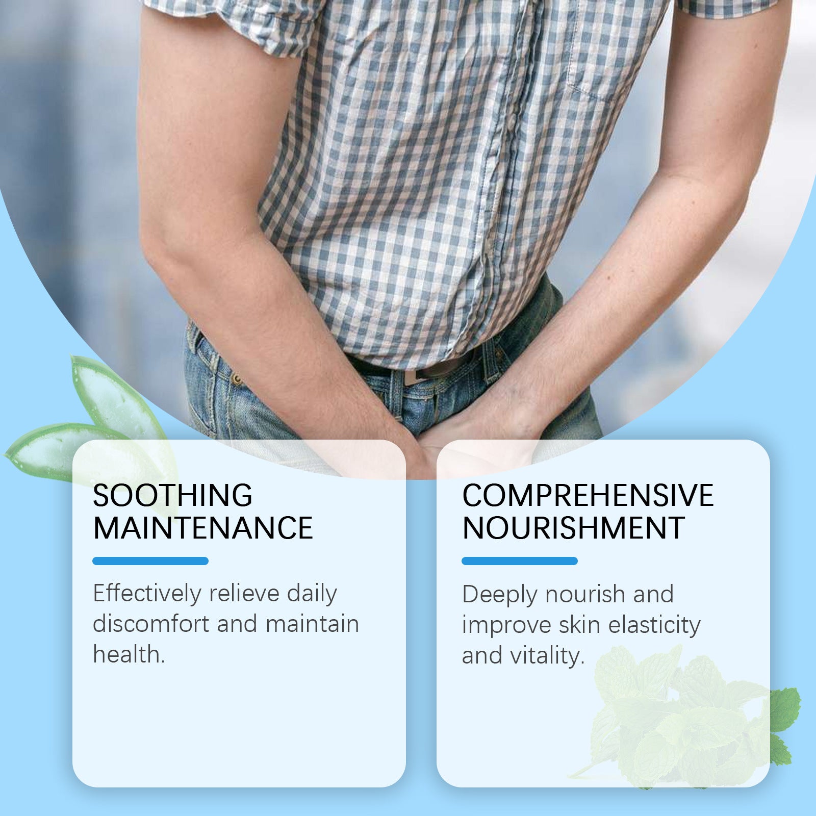 Men's Body Skin Gentle Moisturizing Herbal Care Gel