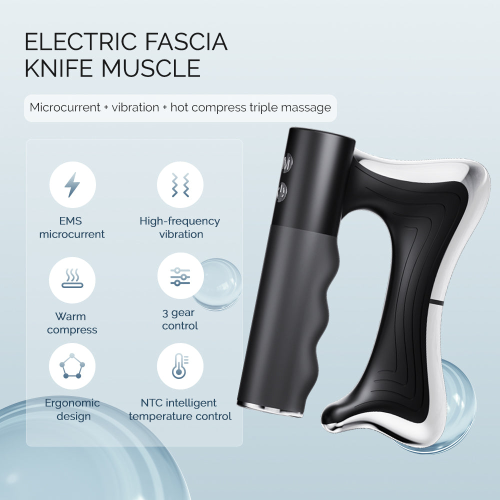 Electric Fascia Knife Vibration Body Massager High Vibration Massage Massager Warm Body Lifting Blade Comb Massage Tool