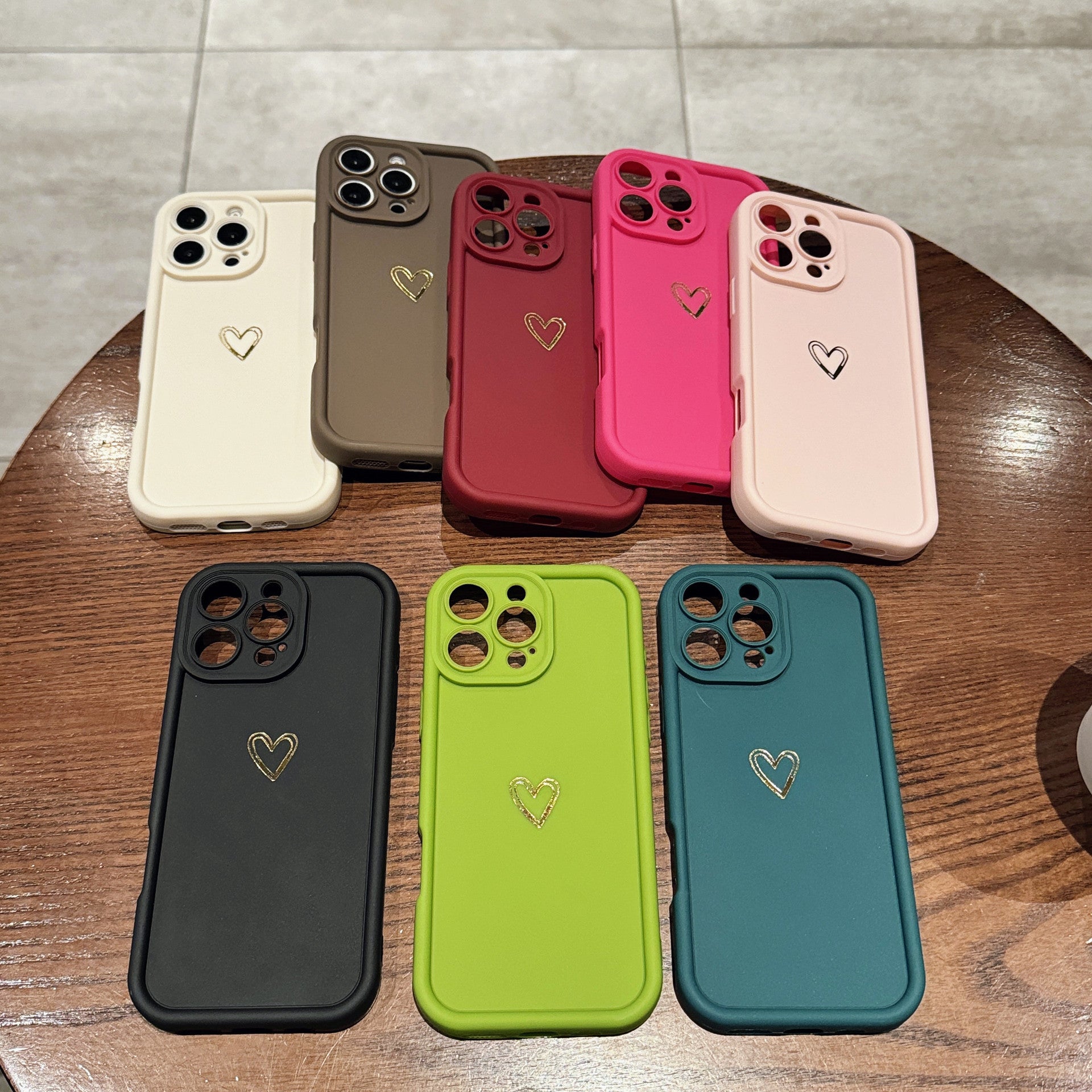 Simple Love Protective Case With Steel Sand Frosted Full Coverage Phone Cover