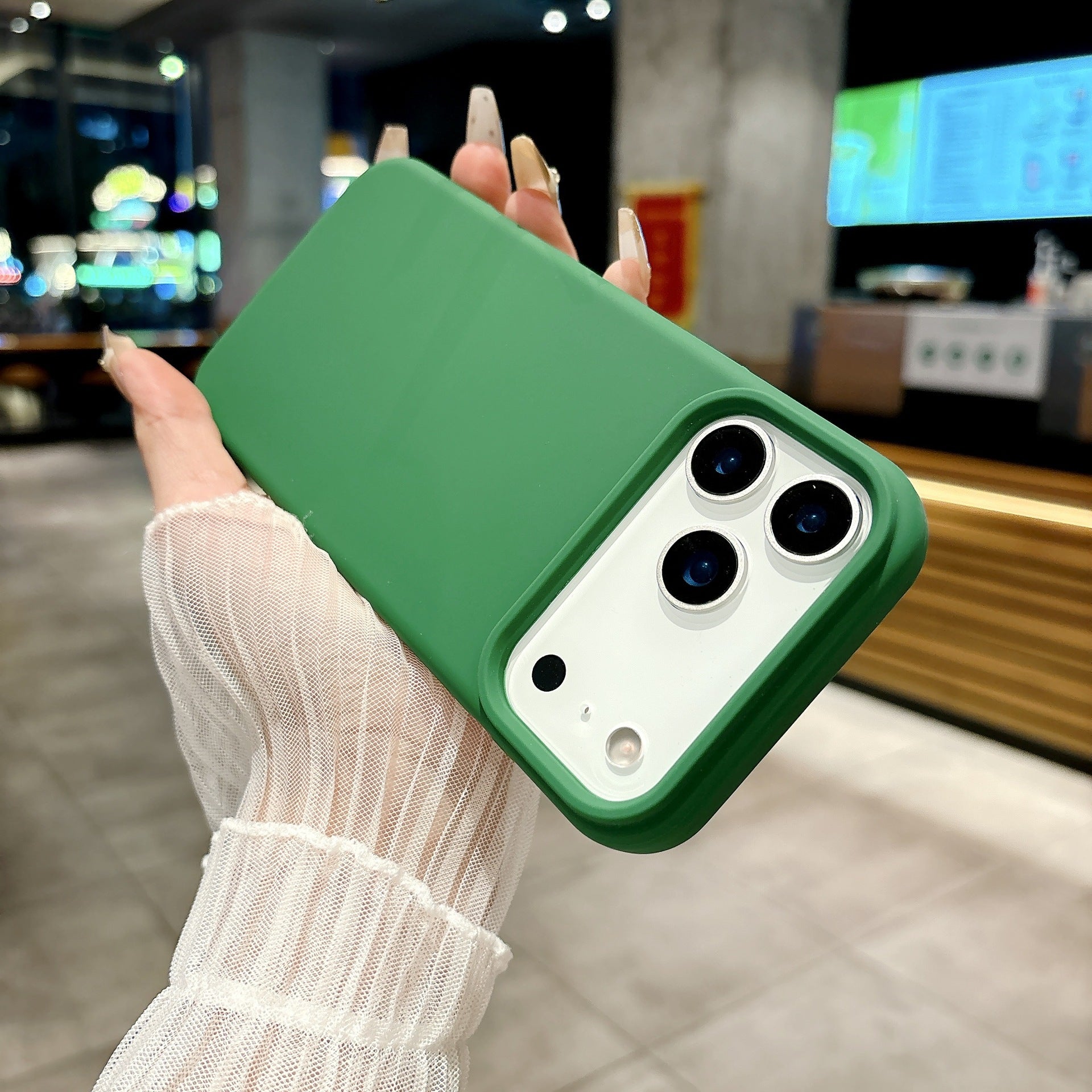 Liquid Silicone Phone Case In Solid Color Full-body Drop-proof Cover