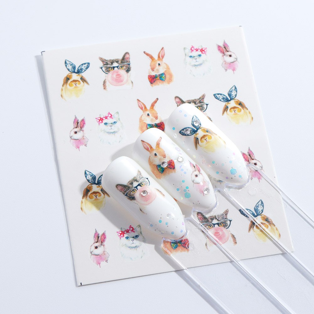 White Flowers Nail Art Stickers