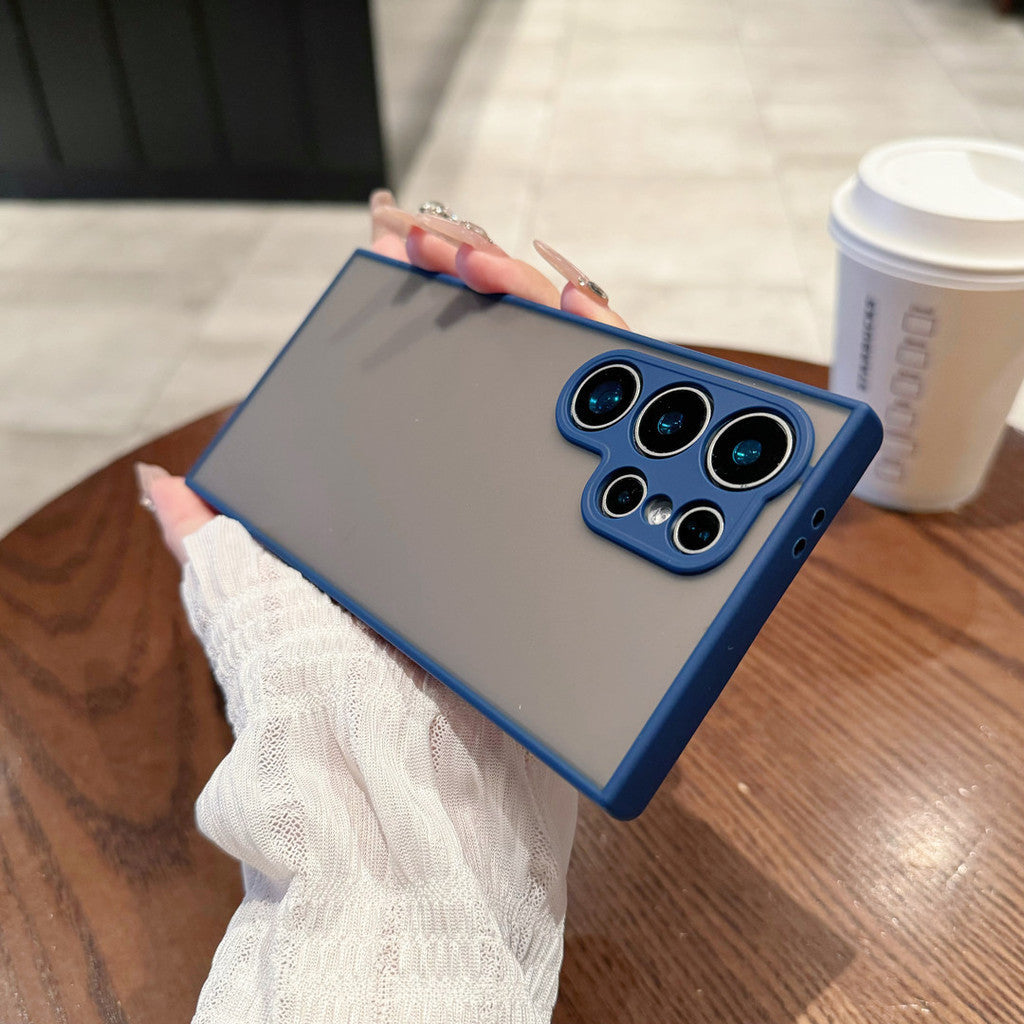 Simple Contrast Color Silicone Frosted All-inclusive Protective Cover