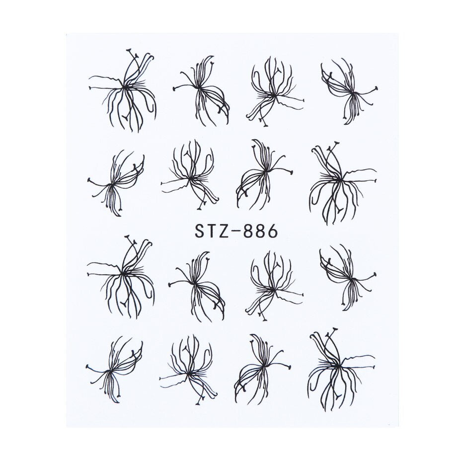 Flower Water Nail Stickers