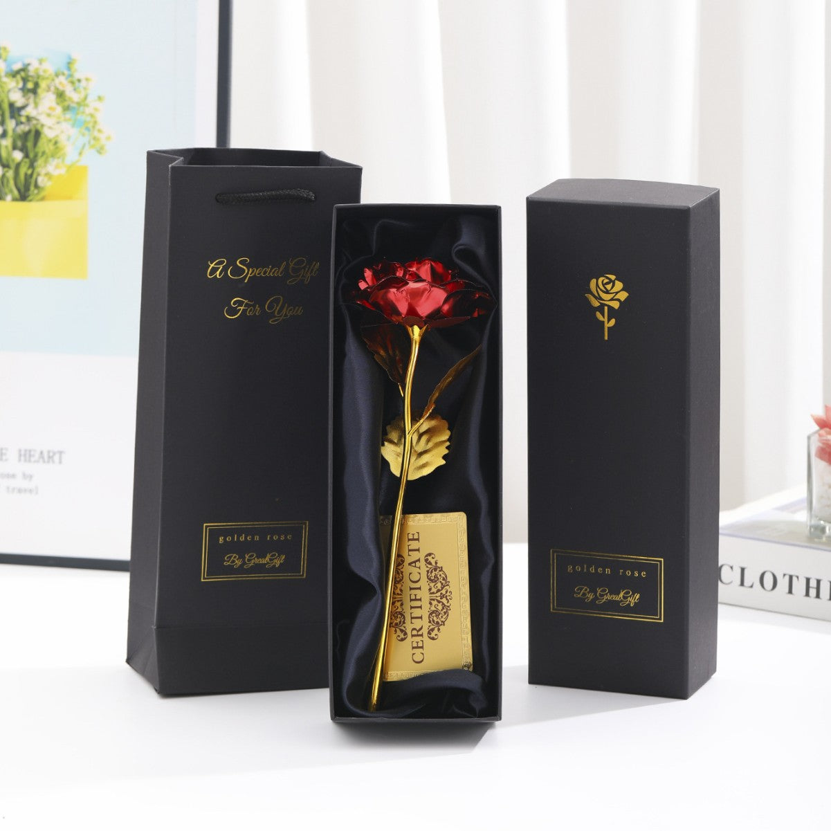 Gold Foil Rose Creative Holiday Gifts For Girls