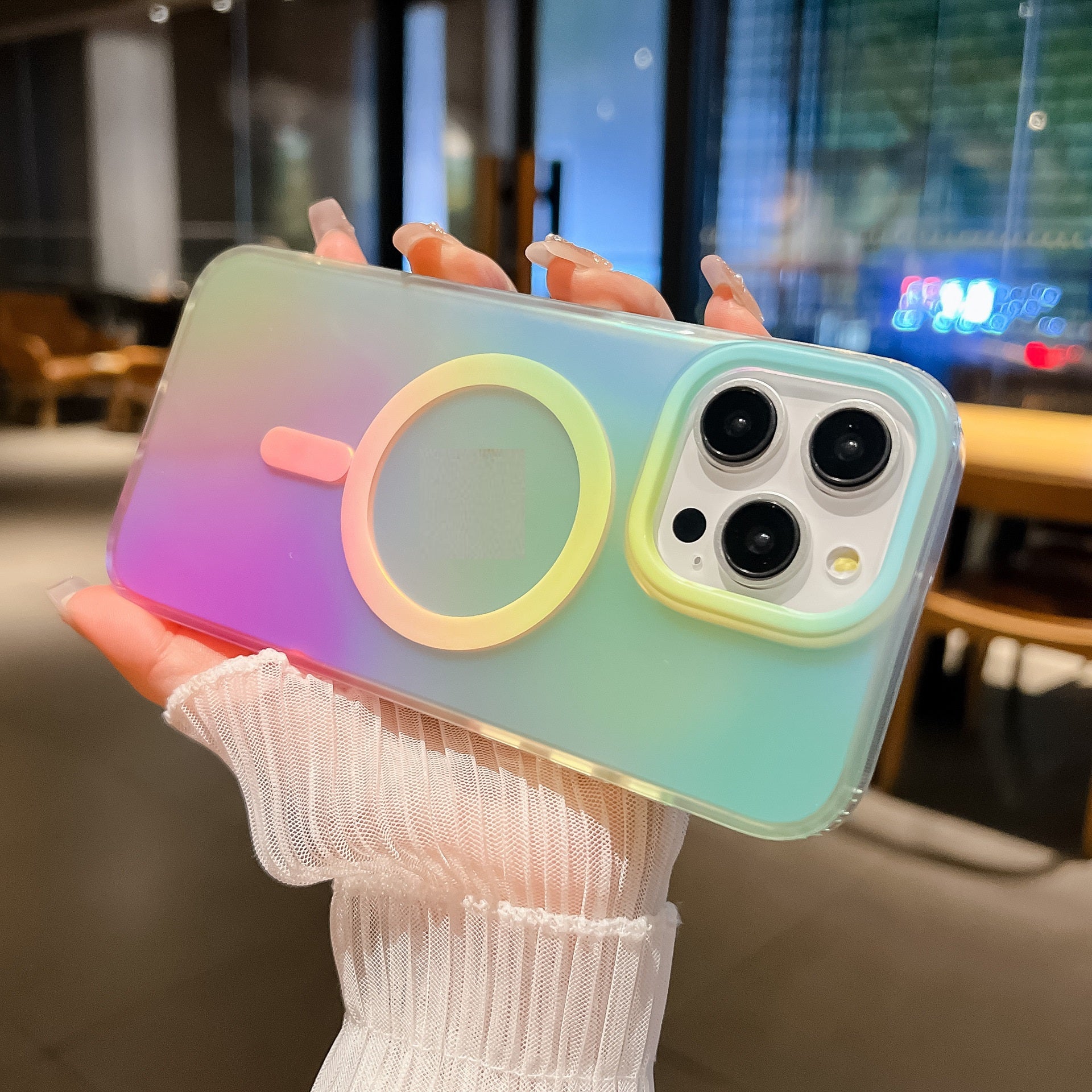 Gradient 14 Frosted Drop-resistant Protective Cover Magnetic Phone Case